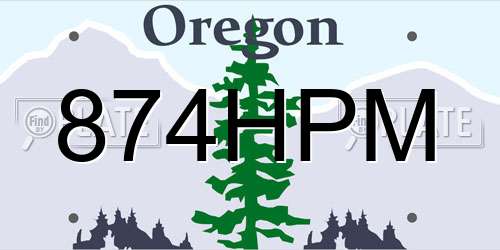 874HPM Oregon License Plate