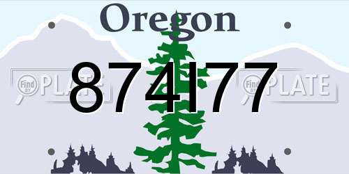 874I77 Oregon License Plate