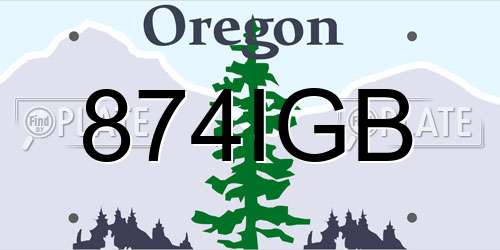 874IGB Oregon License Plate