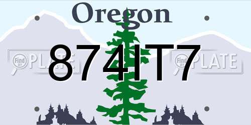 874IT7 Oregon License Plate