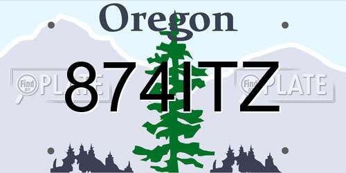 874ITZ Oregon License Plate