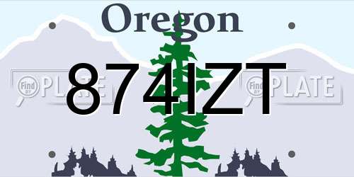 874IZT Oregon License Plate