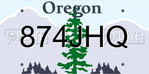 874JHQ Oregon License Plate