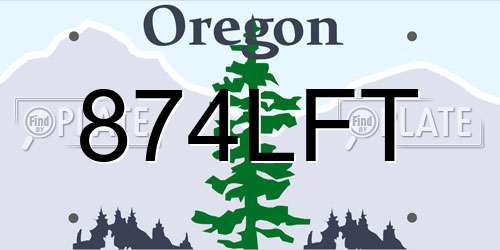 874LFT Oregon License Plate