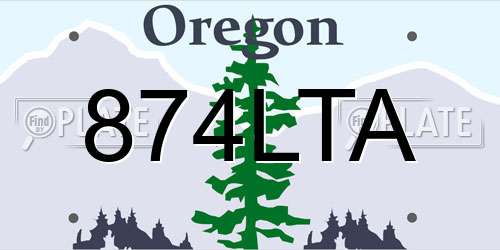 874LTA Oregon License Plate