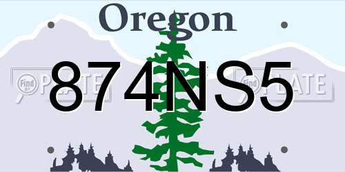 874NS5 Oregon License Plate