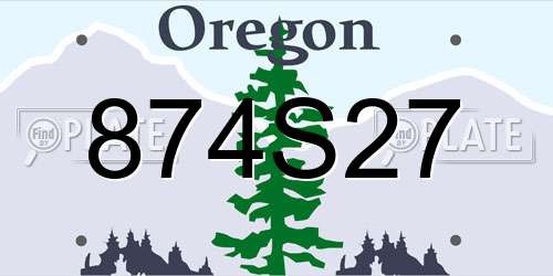 874S27 Oregon License Plate