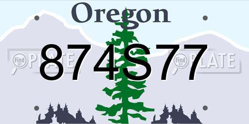 874S77 Oregon License Plate