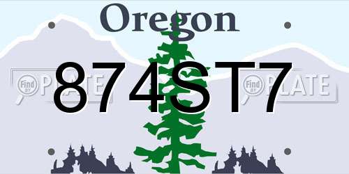 874ST7 Oregon License Plate