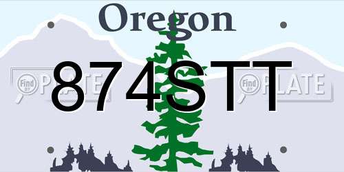 874STT Oregon License Plate