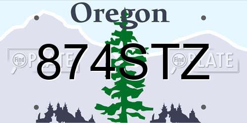 874STZ Oregon License Plate
