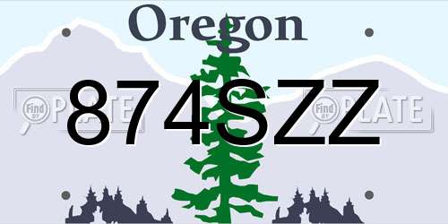 874SZZ Oregon License Plate