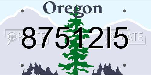 87512I5 Oregon License Plate