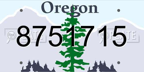 8751715 Oregon License Plate
