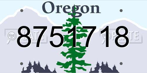 8751718 Oregon License Plate