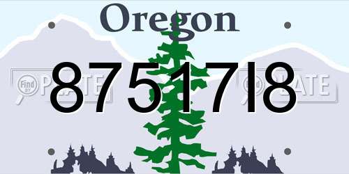 87517I8 Oregon License Plate