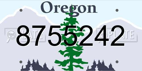 8755242 Oregon License Plate