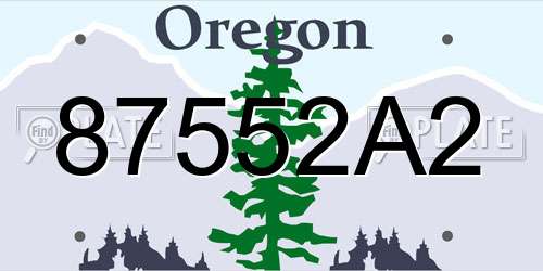 87552A2 Oregon License Plate