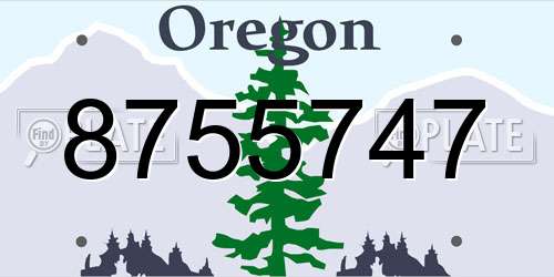8755747 Oregon License Plate