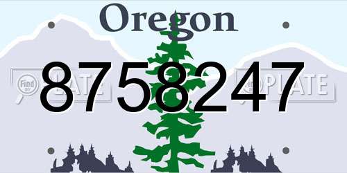 8758247 Oregon License Plate