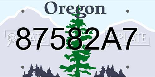 87582A7 Oregon License Plate