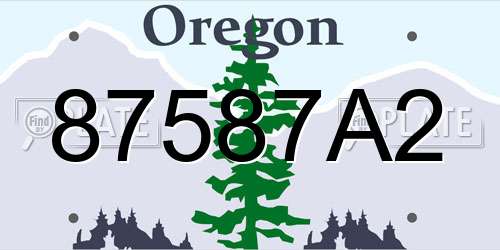 87587A2 Oregon License Plate