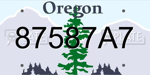 87587A7 Oregon License Plate