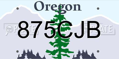 875CJB Oregon License Plate