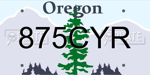 875CYR Oregon License Plate