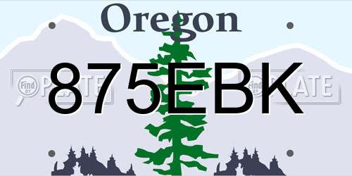 875EBK Oregon License Plate