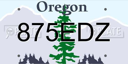 875EDZ Oregon License Plate