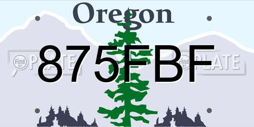 875FBF Oregon License Plate