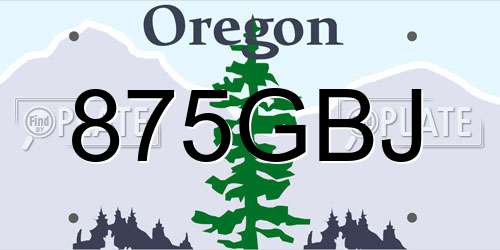 875GBJ Oregon License Plate
