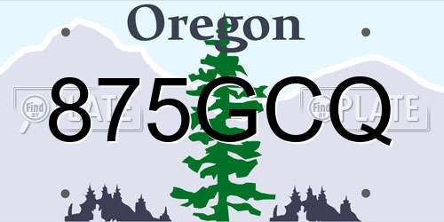 875GCQ Oregon License Plate