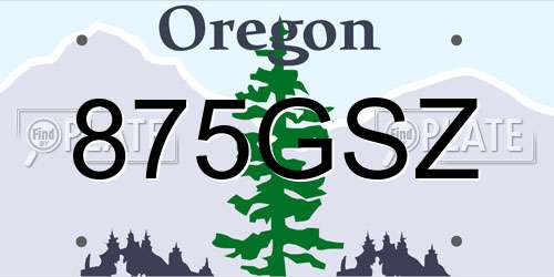 875GSZ Oregon License Plate