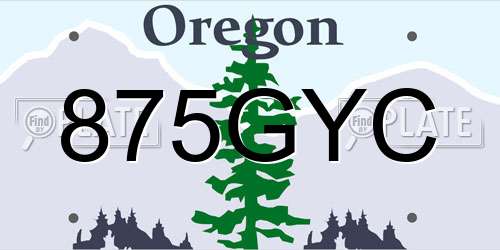 875GYC Oregon License Plate
