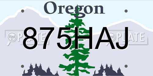 875HAJ Oregon License Plate