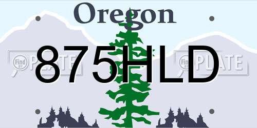 875HLD Oregon License Plate