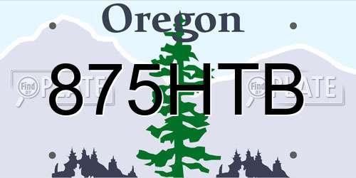875HTB Oregon License Plate