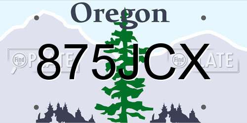 875JCX Oregon License Plate