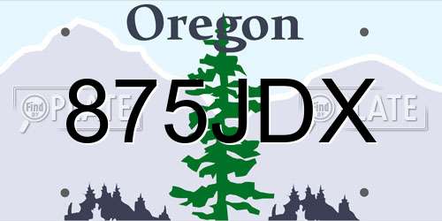 875JDX Oregon License Plate