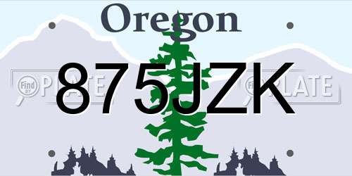 875JZK Oregon License Plate