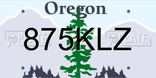 875KLZ Oregon License Plate