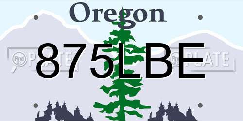 875LBE Oregon License Plate