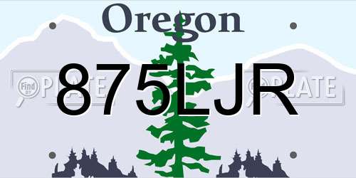 875LJR Oregon License Plate