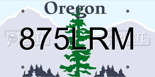 875LRM Oregon License Plate