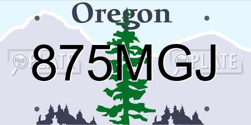 875MGJ Oregon License Plate
