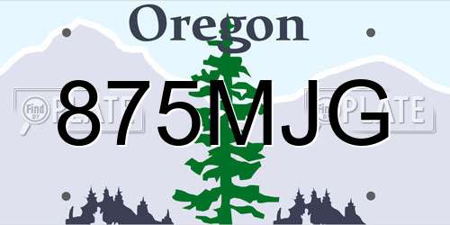 875MJG Oregon License Plate