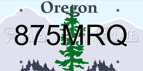 875MRQ Oregon License Plate