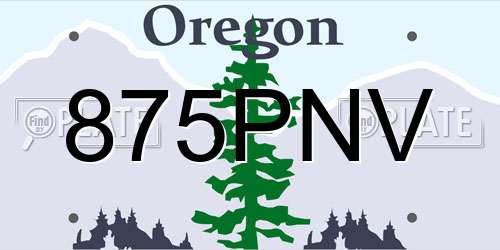 875PNV Oregon License Plate